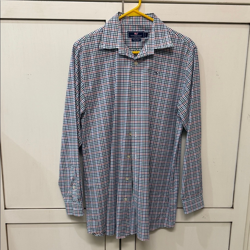 Vineyard Vines Blue and Red Checkered Men's Shirt